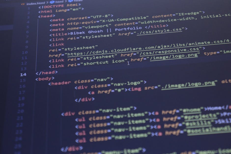 A close-up image of a computer screen displaying a colorful lines of programming code, including syntax highlighted keywords, variables, functions, and data structures. The text is blurred, emphasizin